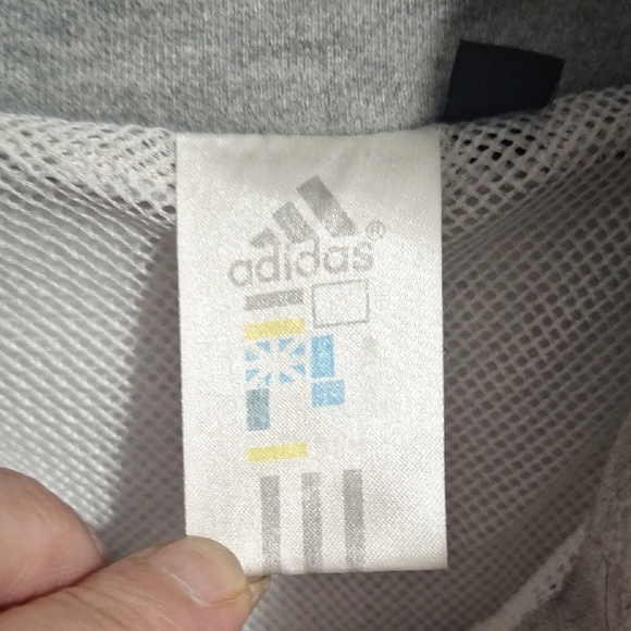 Vintage Adidas Gray/Navy Blue Mesh Lined Zip Up Athletic Jacket-L - Picture 2 of 7